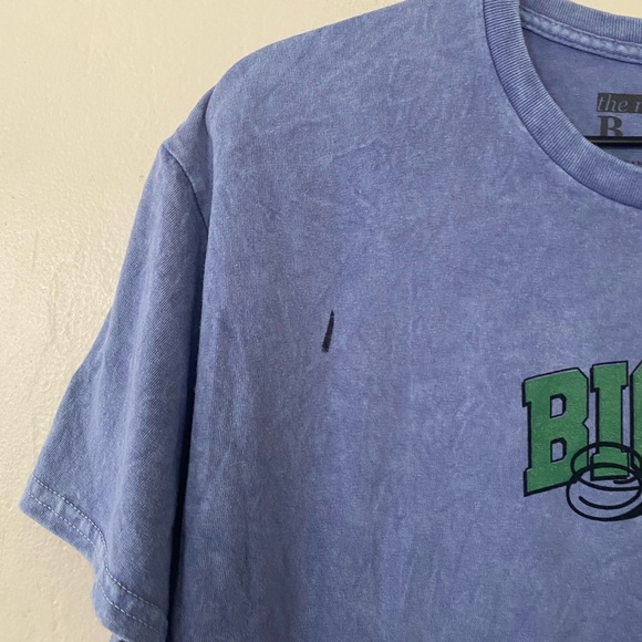 Notorious B.I.G Blue Acid Wash Cotton Graphic T Shirt Short Sleeves Biggie Large - Picture 3 of 10